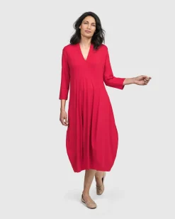 Essential Cocoon Dress, Red Rose