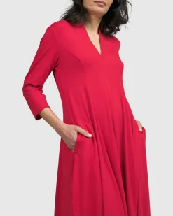 Essential Cocoon Dress, Red Rose