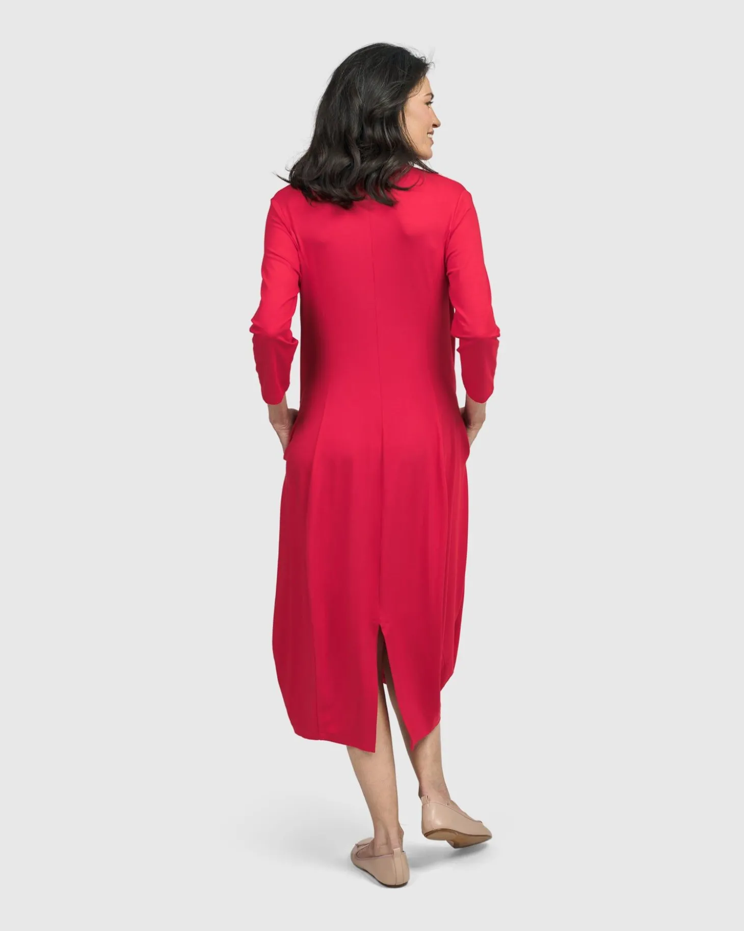 Essential Cocoon Dress, Red Rose