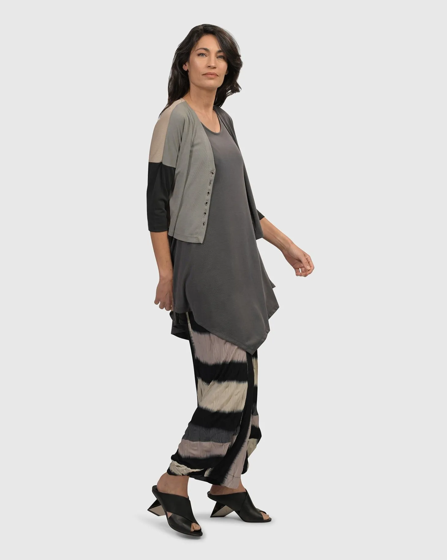 Essential Colorblock Cupro Cardigan, Multi