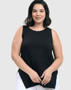 Essential Cutaway Tank Top, Black