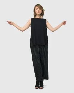 Essential Cutaway Tank Top, Black