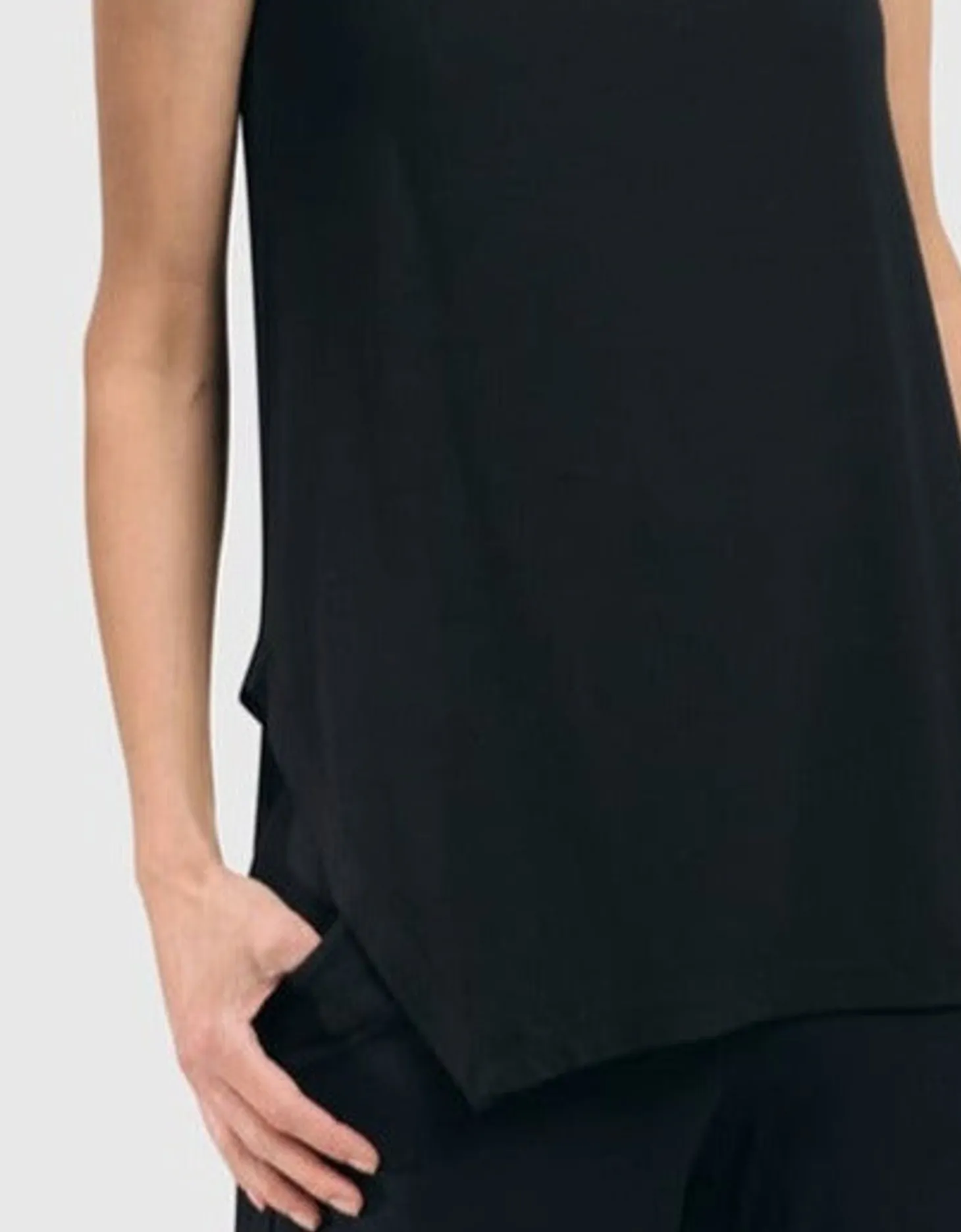 Essential Cutaway Tank Top, Black