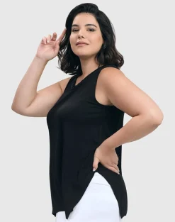 Essential Cutaway Tank Top, Black