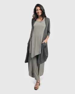 Essential Draped Cocoon Jacket, Grey