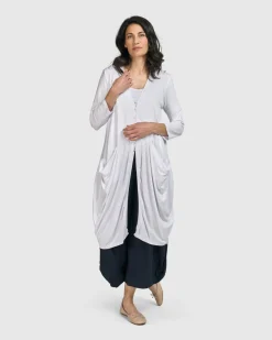 Essential Draped Cocoon Jacket, White