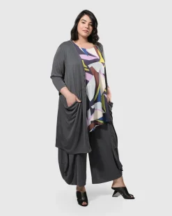 Essential Draped Cocoon Jacket, Grey