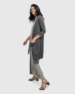 Essential Draped Cocoon Jacket, Grey