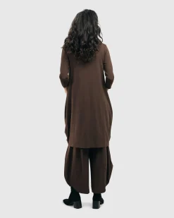 Essential Draped Cocoon Jacket, Coffee