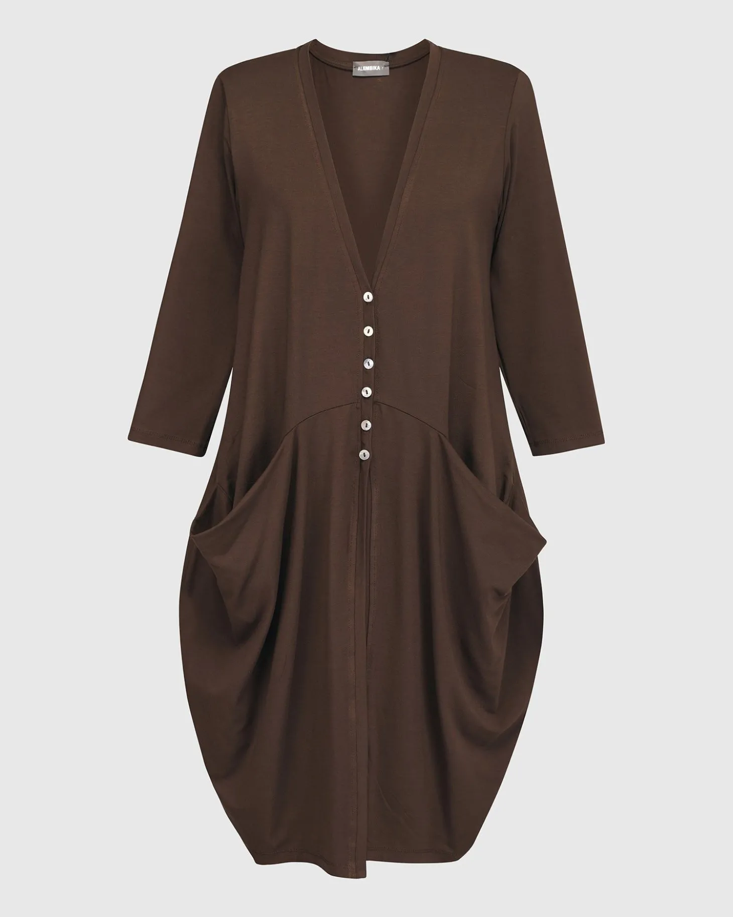 Essential Draped Cocoon Jacket, Coffee