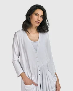 Essential Draped Cocoon Jacket, White
