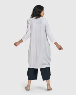 Essential Draped Cocoon Jacket, White
