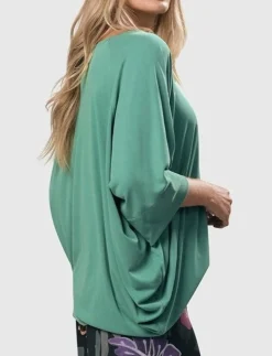 Essential Favorite Cupro Blouson Top, Seafoam