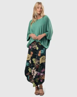 Essential Favorite Cupro Blouson Top, Seafoam