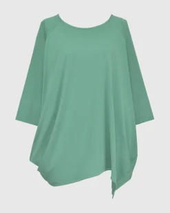 Essential Favorite Cupro Blouson Top, Seafoam