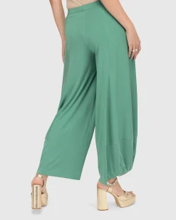 Essential Go-To Cupro Punto Pants, Seafoam