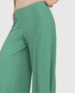 Essential Go-To Cupro Punto Pants, Seafoam