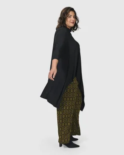 Essential Hi-Lo Button Down Top, Black
