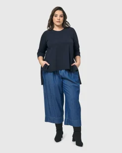Essential Hi-Lo Top, Navy