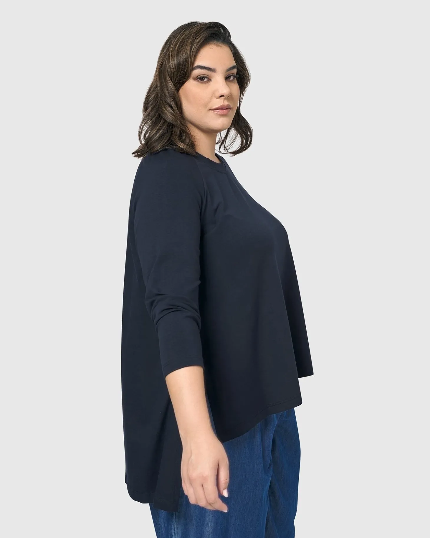 Essential Hi-Lo Top, Navy