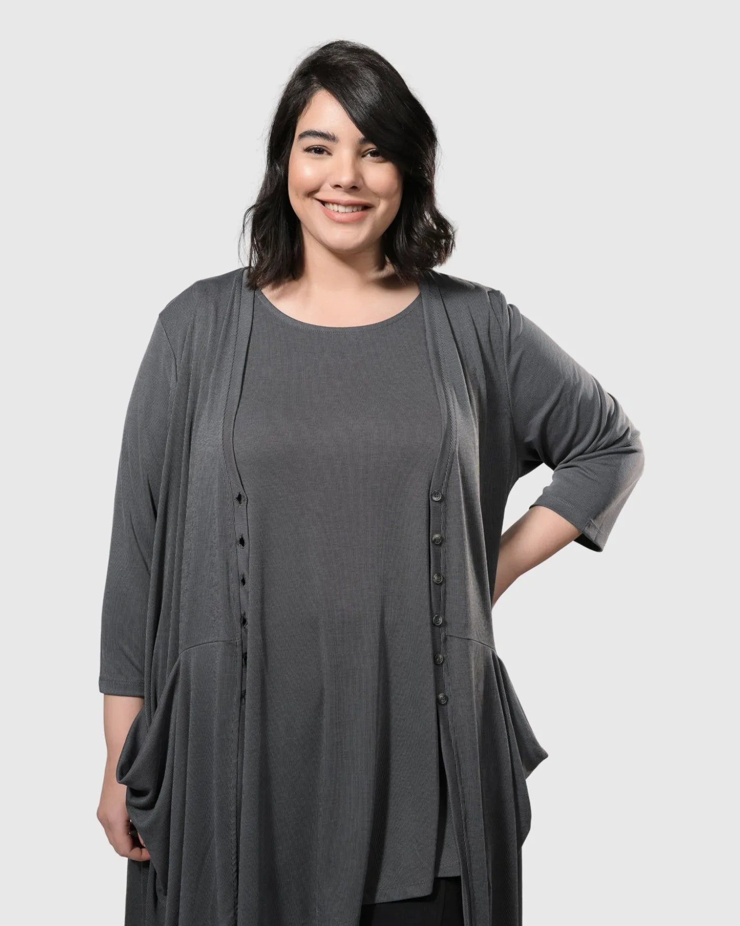 Essential Joy Sleeveless Tunic Top, Grey