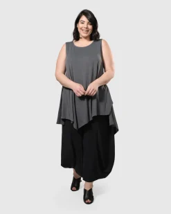 Essential Joy Sleeveless Tunic Top, Grey