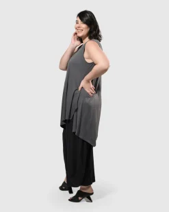 Essential Joy Sleeveless Tunic Top, Grey