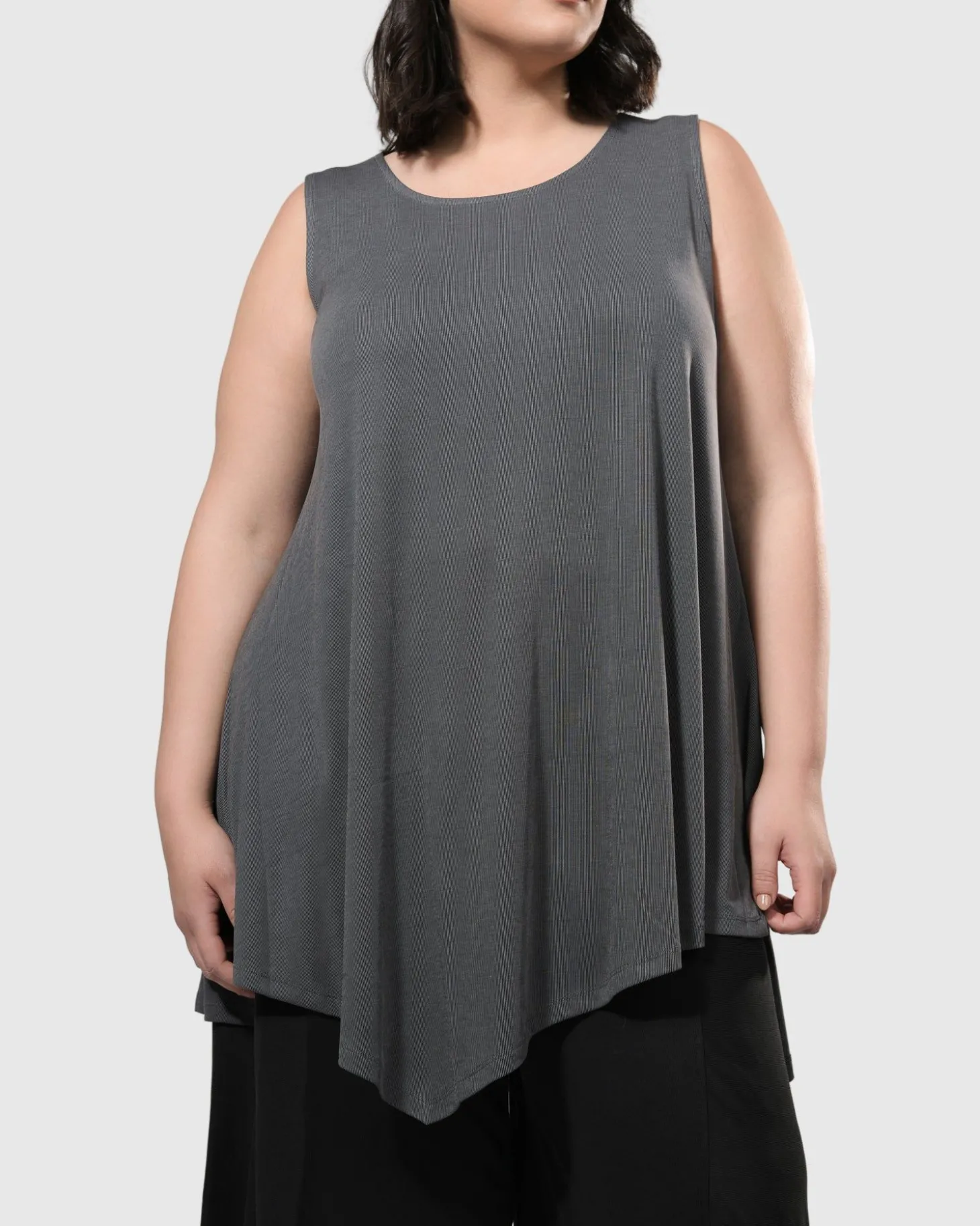 Essential Joy Sleeveless Tunic Top, Grey