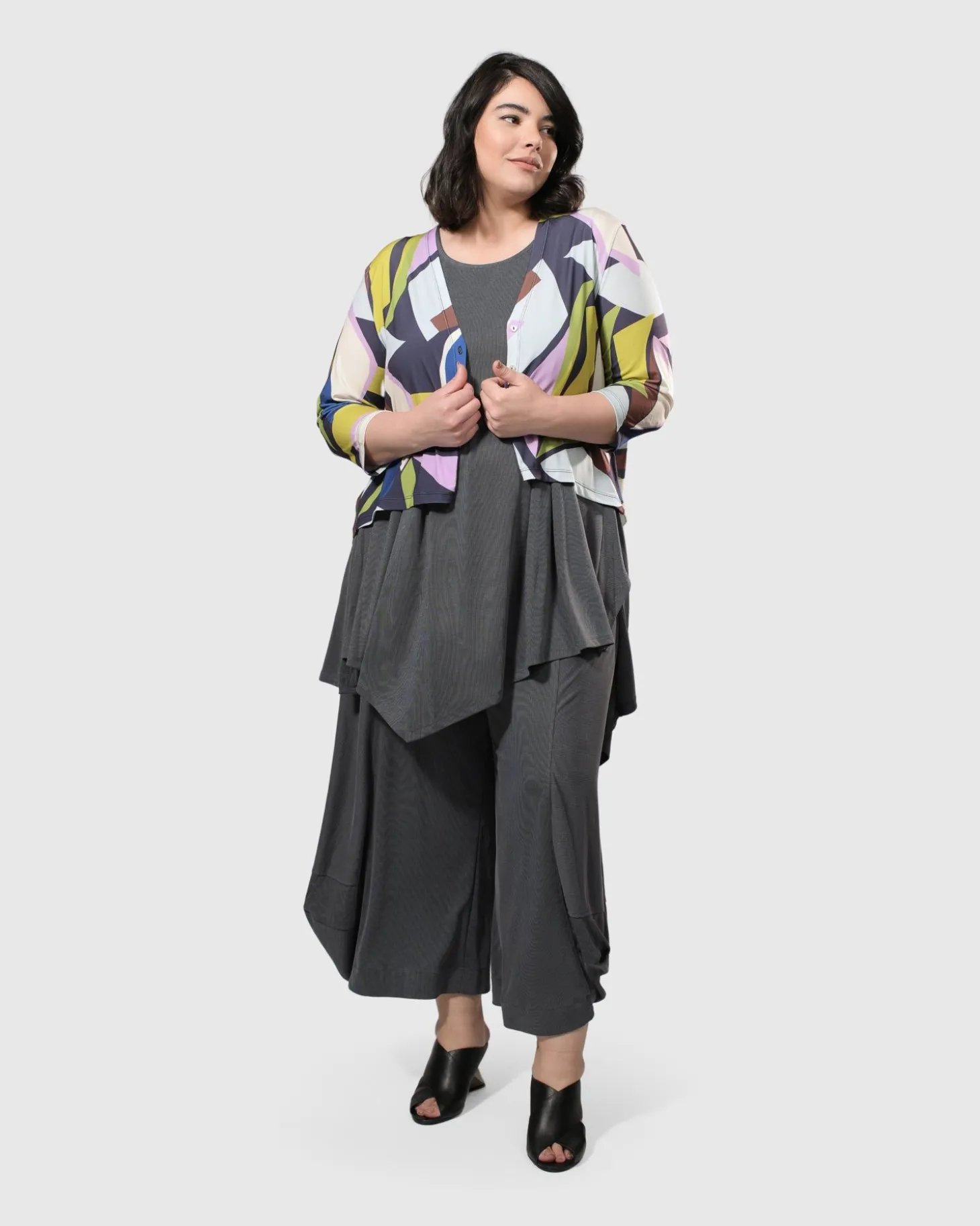Essential Joy Sleeveless Tunic Top, Grey