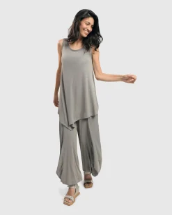 Essential Joy Sleeveless Tunic Top, Fog