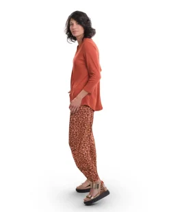 Essential Linen V-Neck Top, Orange