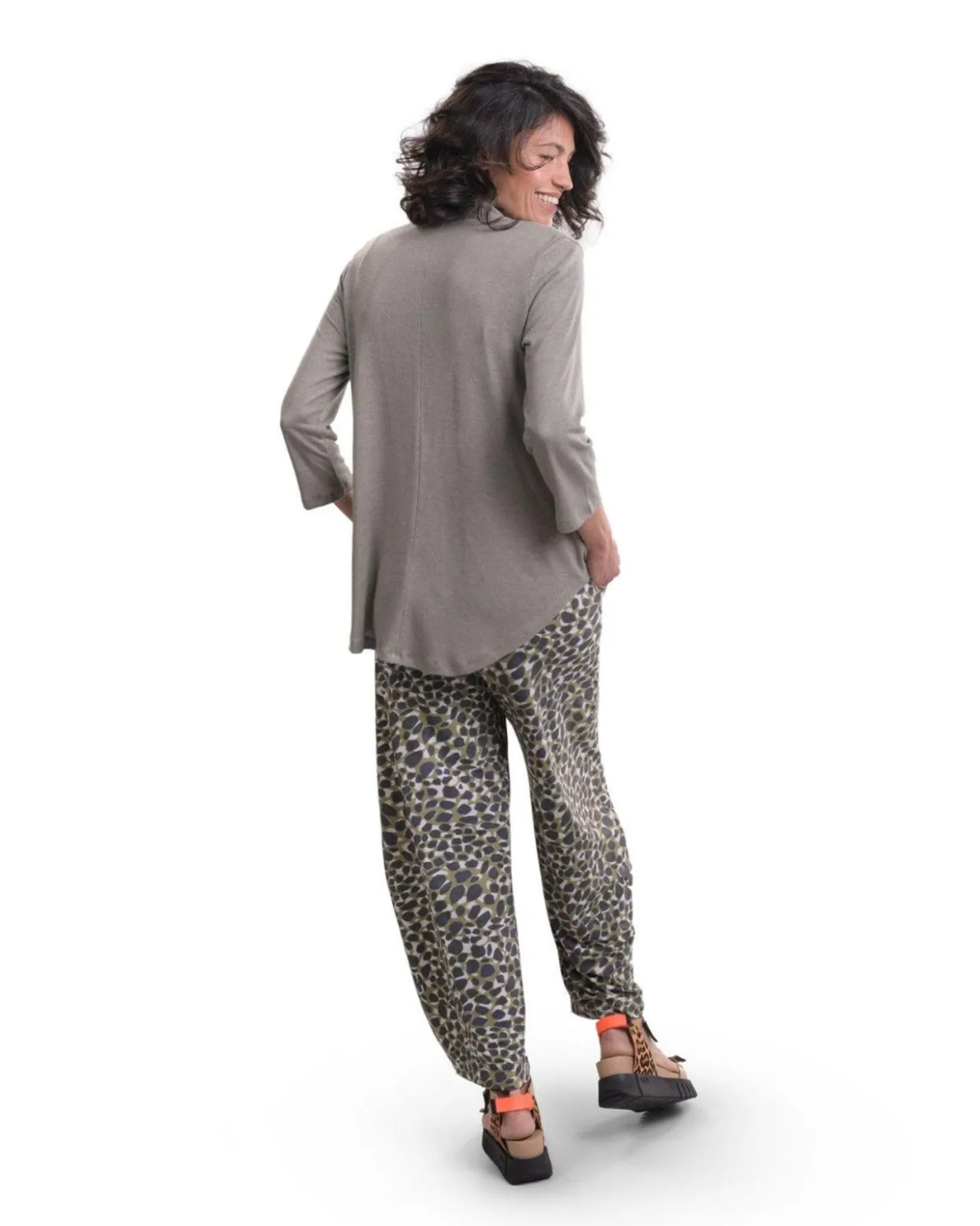 Essential Linen V-Neck Top, Sage