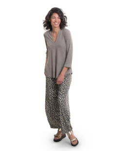 Essential Linen V-Neck Top, Sage