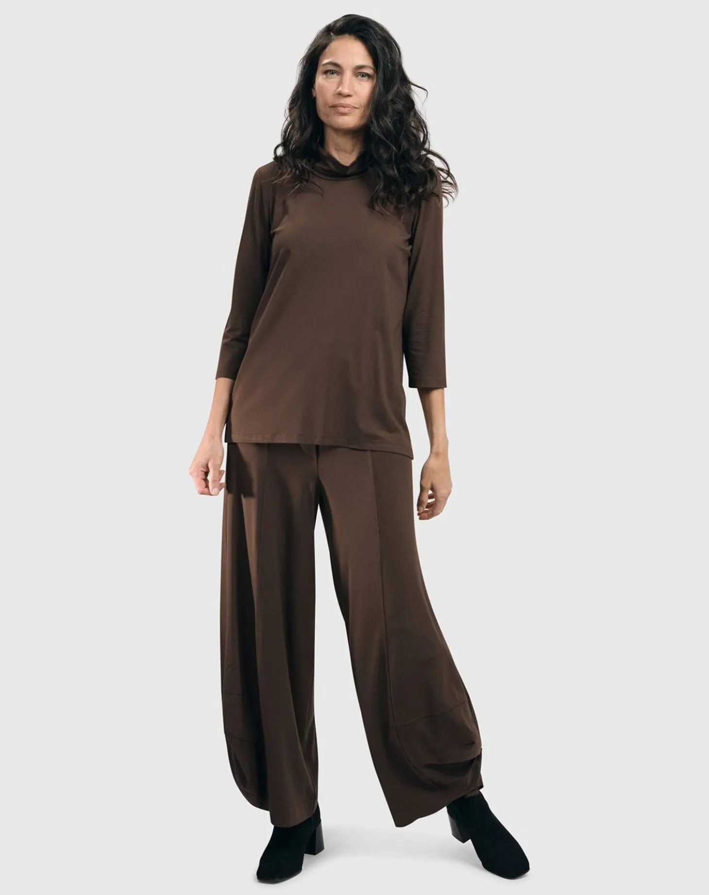 Essential Mockneck Top, Coffee