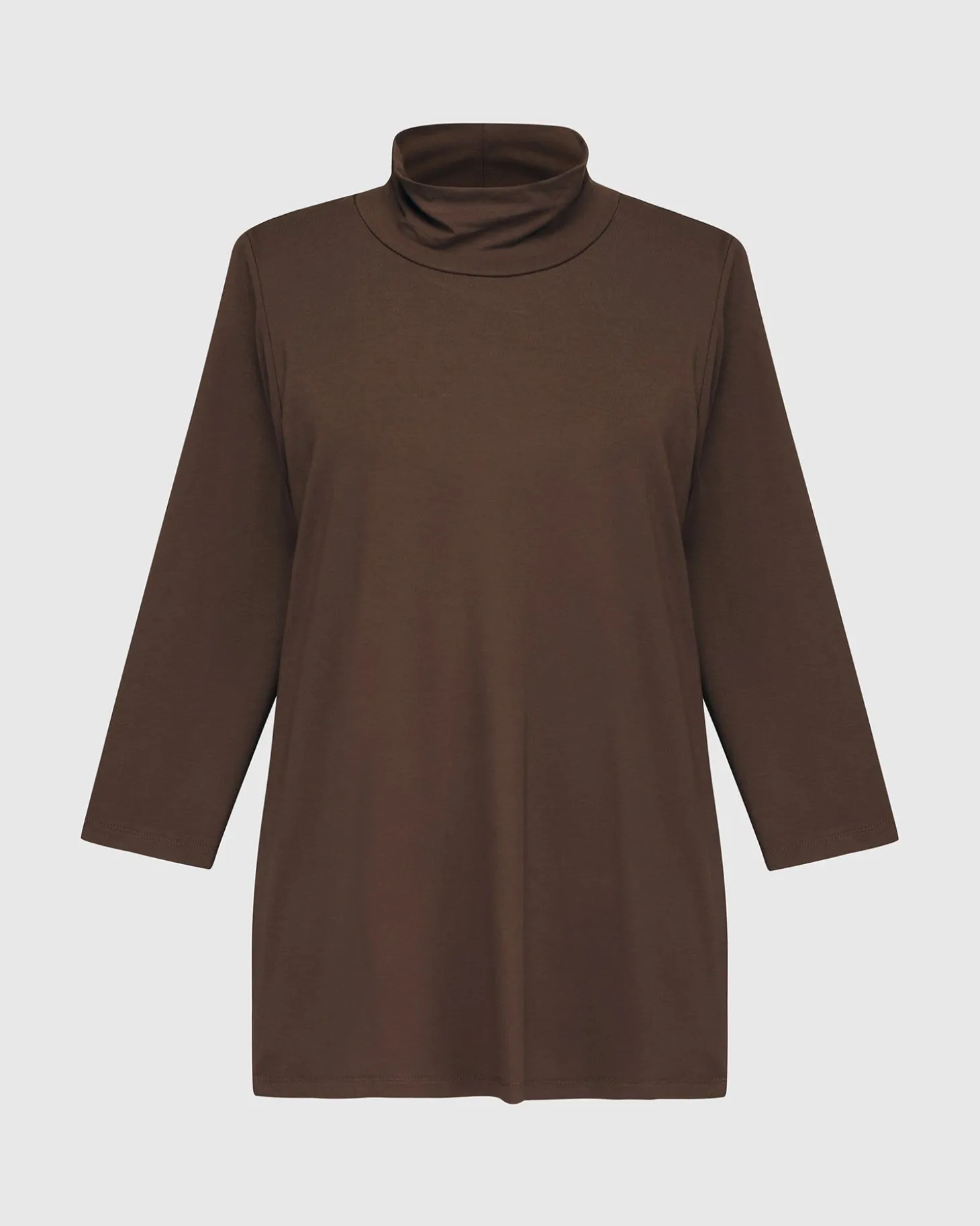 Essential Mockneck Top, Coffee