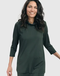 Essential Mockneck Top, Green