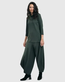 Essential Mockneck Top, Green
