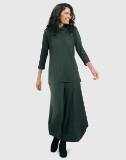 Essential Mockneck Top, Green