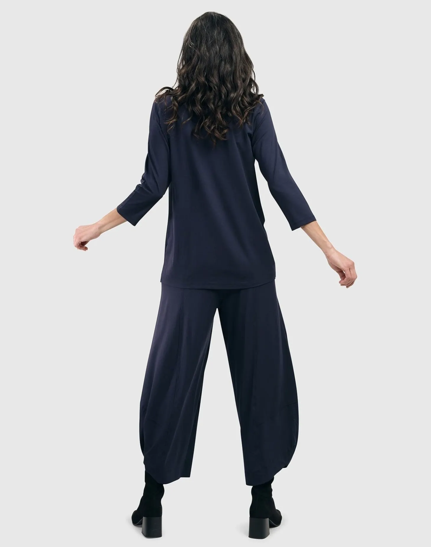 Essential Mockneck Top, Navy