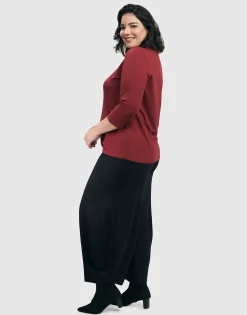 Essential Mockneck Top, Plum