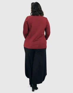 Essential Mockneck Top, Plum