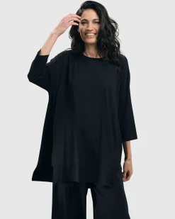 Essential Oversized Trapeze Top, Black