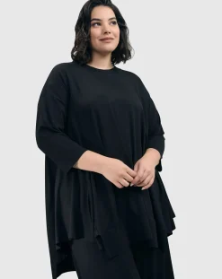 Essential Oversized Trapeze Top, Black