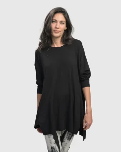 Essential Oversized Trapeze Top, Black