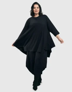 Essential Oversized Trapeze Top, Black