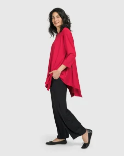Essential Oversized Trapeze Top, Red Rose