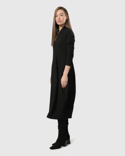 Essential Pockets Cocoon Dress, Black