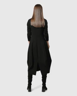 Essential Pockets Cocoon Dress, Black