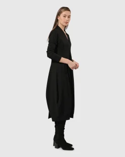 Essential Pockets Cocoon Dress, Black