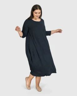 Essential Relaxed Midi Dress, Ocean